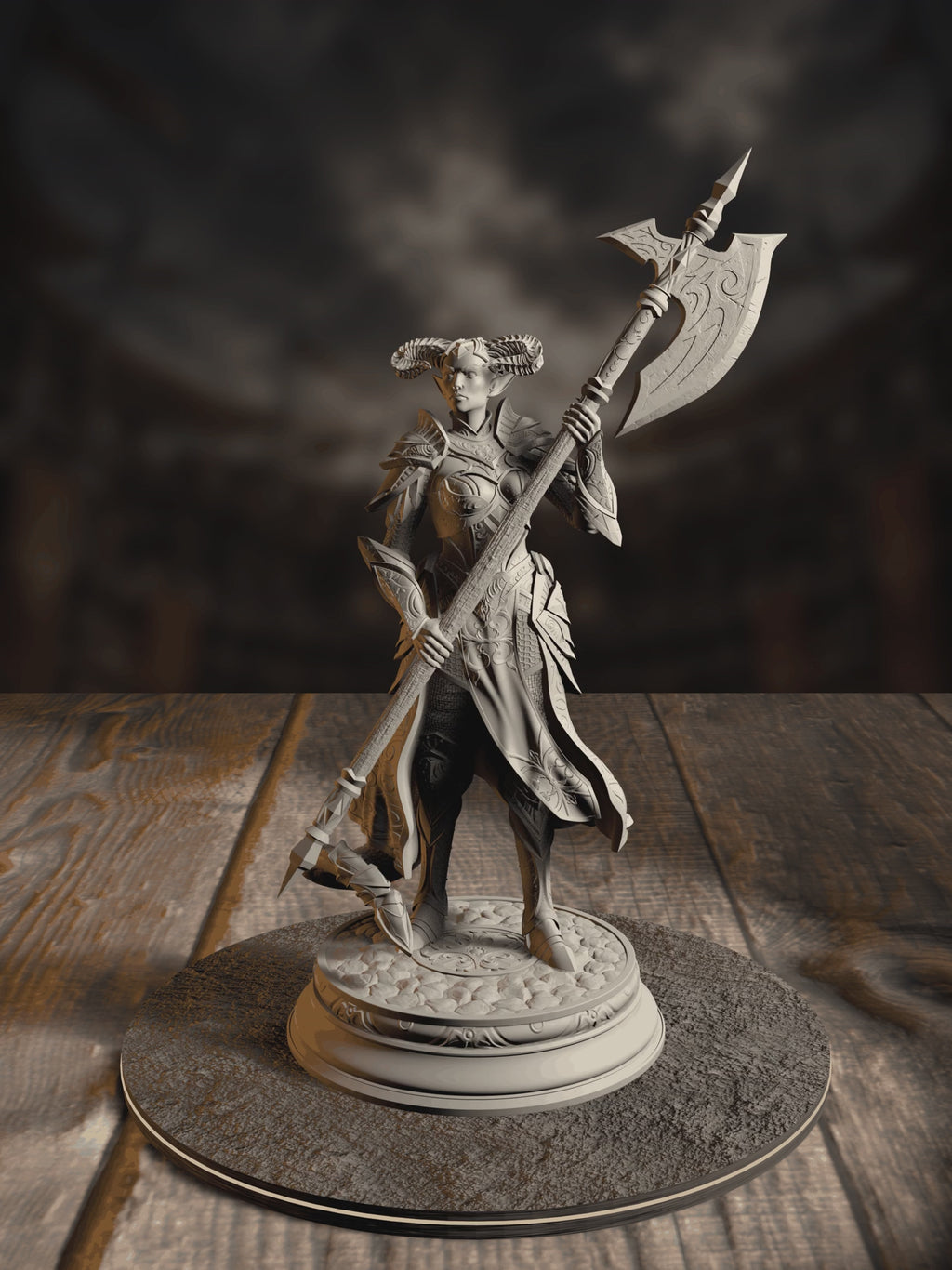 360-degree turnaround view of the Matriarch tiefling noblewoman miniature
