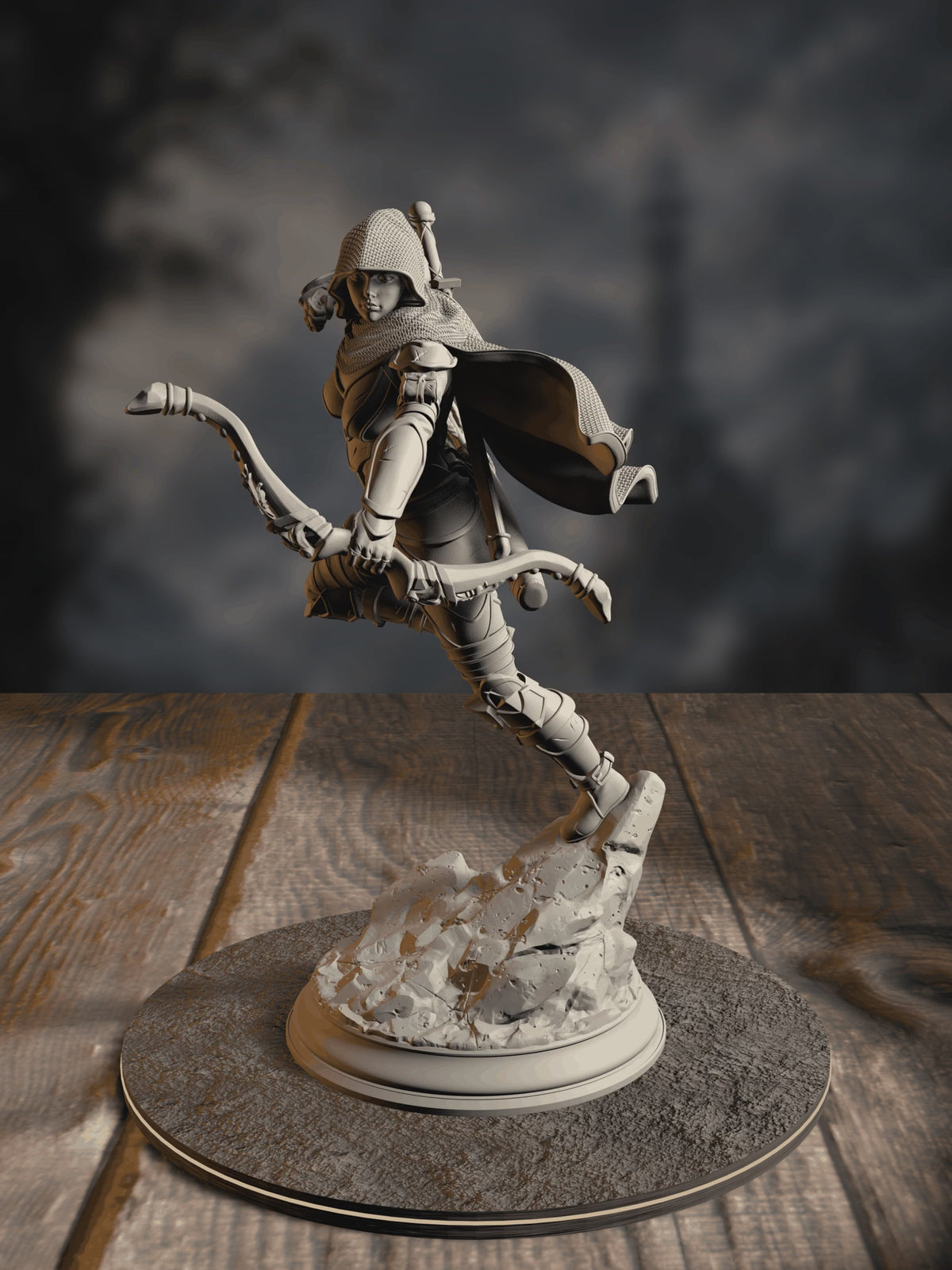 360-degree turntable of Virana, Devil Hunter, pose 2, showcasing full sculpt detail from every angle.