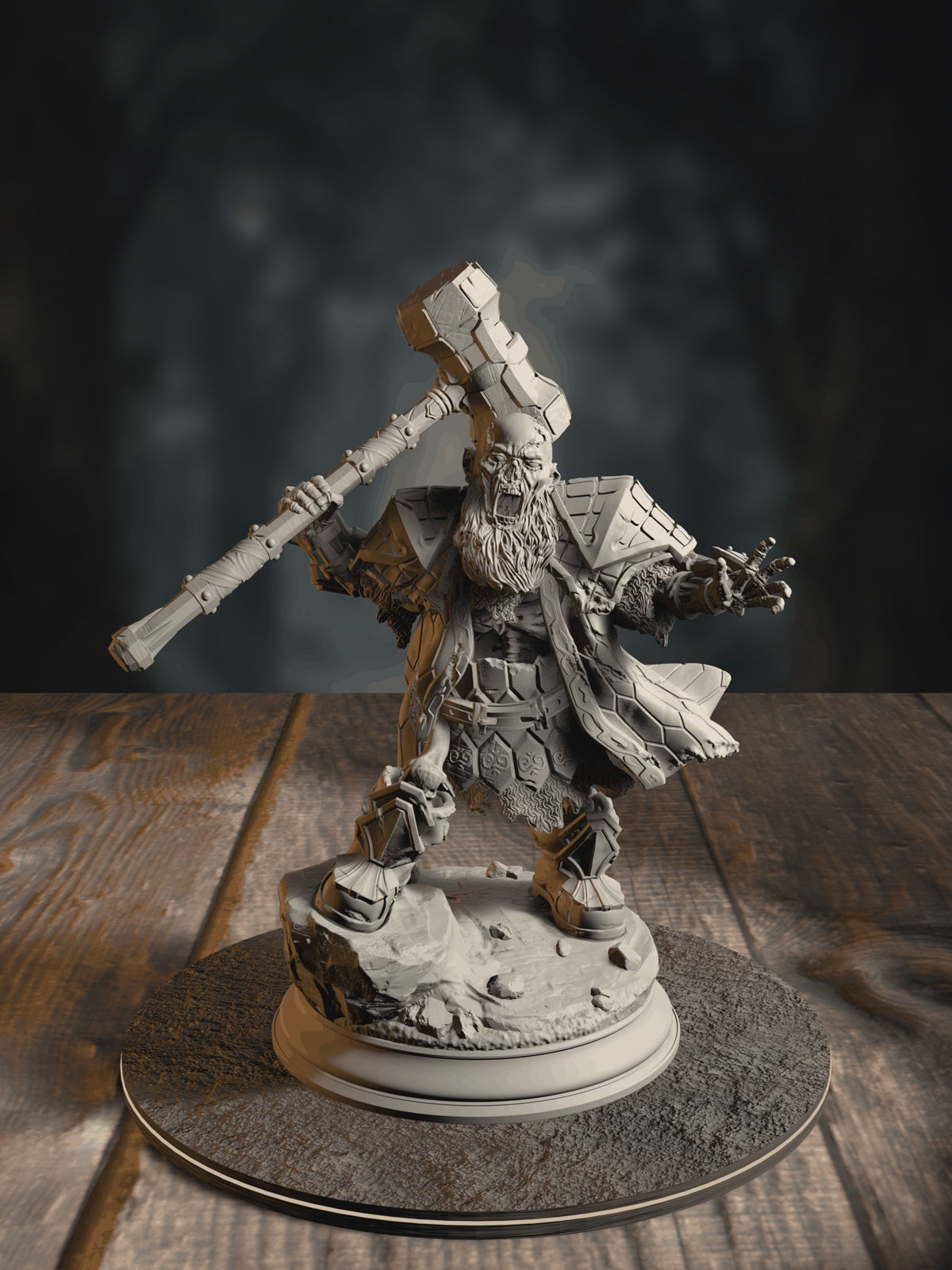 360-degree turntable of Sook, Undead Dwarven Brothers, showcasing full sculpt detail from every angle.