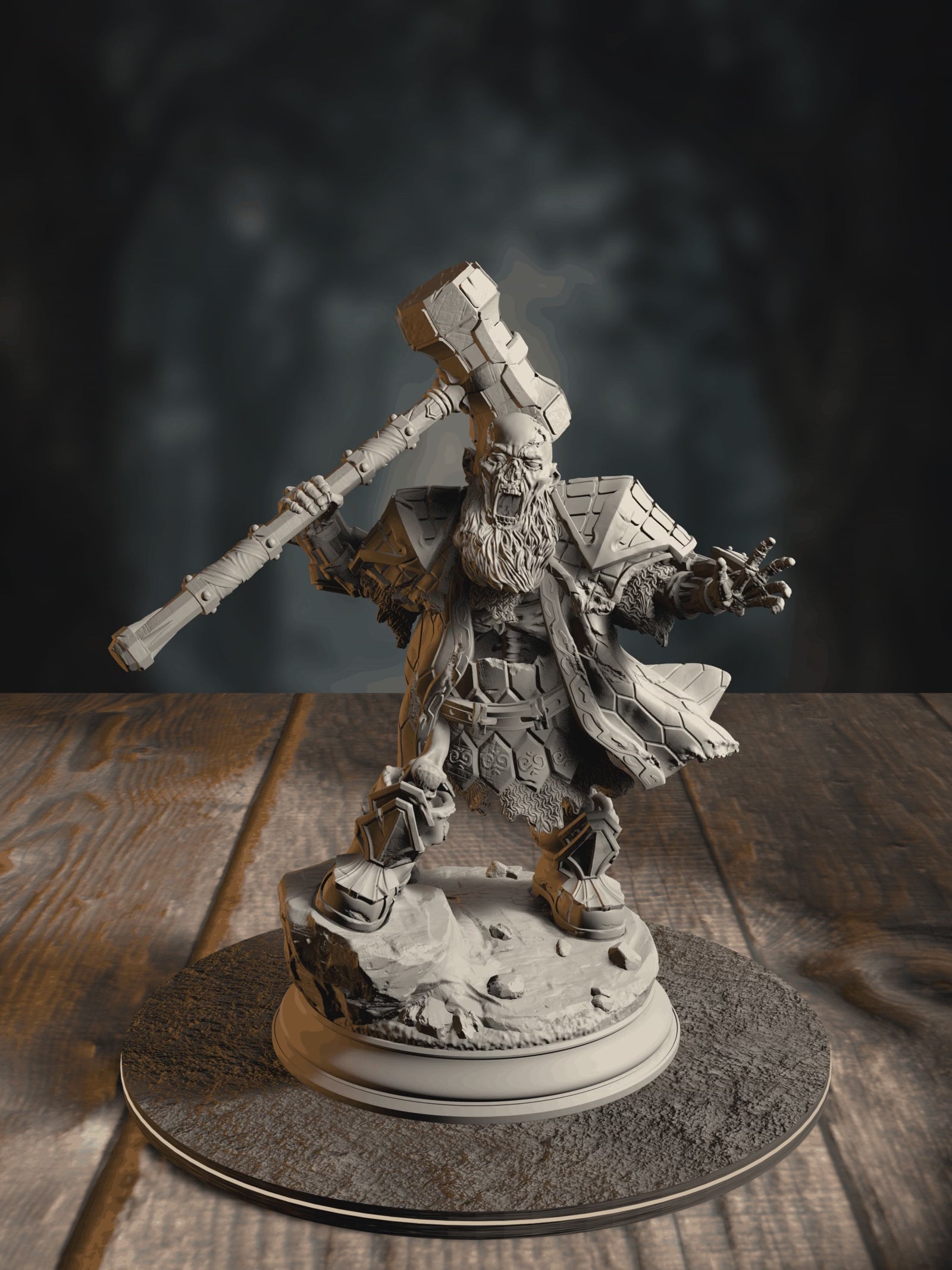360-degree turntable of Sook, Undead Dwarven Brothers, showcasing full sculpt detail from every angle.