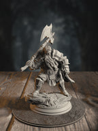 360-degree turntable of Took, Dwarven Axeman, showcasing full sculpt detail from every angle.