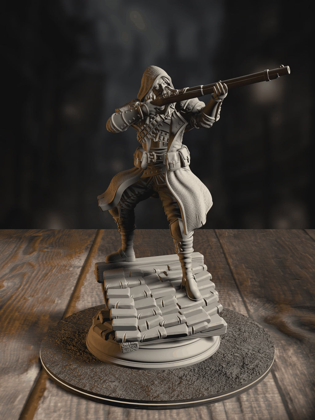 360-degree turnaround view of the Richard “Sharpey” Pointer - Sharpshooter Rogue miniature