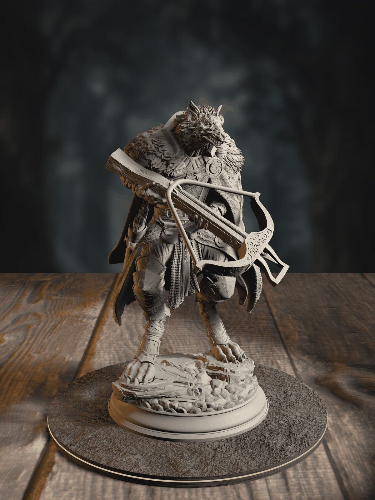 360-degree turntable of The Big Bad, Wolf Brigand, showcasing full sculpt detail from every angle.