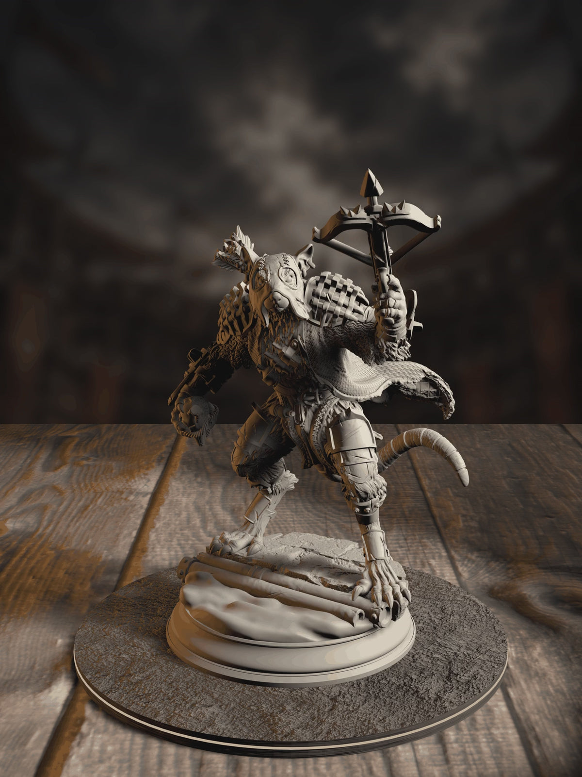 360-degree turnaround view of the Scabbers Ratfolk Warriors 2 miniature