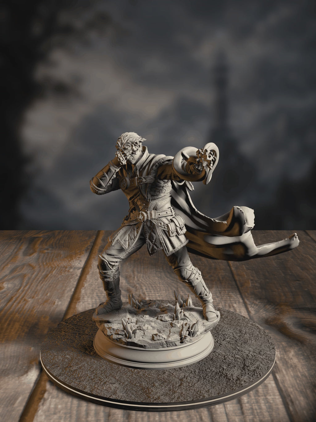 360-degree turntable of Varys Farseeker, Inquisitor Initiate, showcasing full sculpt detail from every angle.